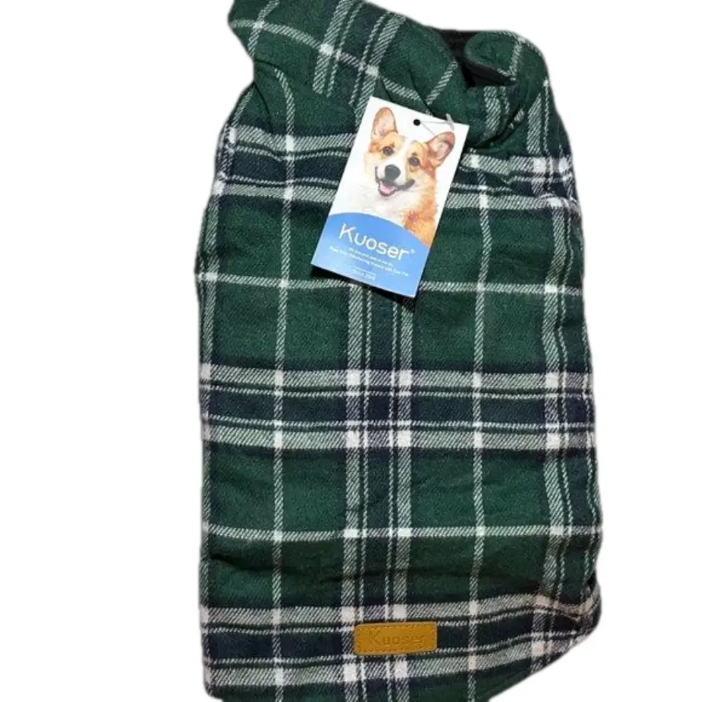 Kuoser British Plaid Reversible Dog Jacket